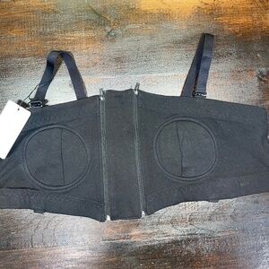 NEW Breast Pumping Breastfeeding Soft Breathable Black Nursing Bra Sz M‎